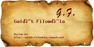 Galát Filoméla névjegykártya